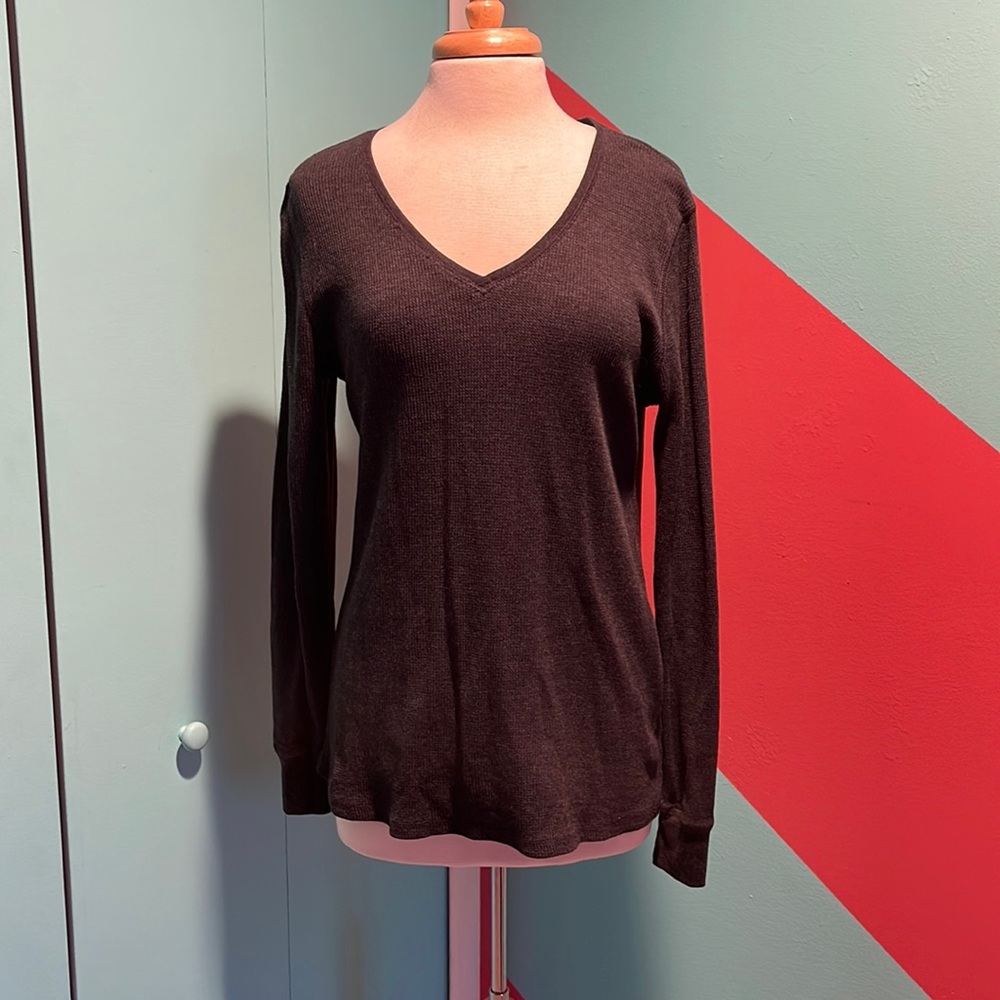 Long sleeve waffle shirt